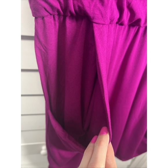 Nine West Sleeveless Drape Pullover Lined Stretch Dress Size 12 Fuchsia NWT - Picture 6 of 12